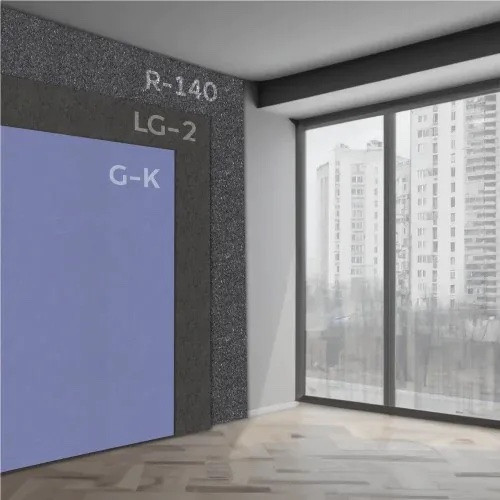 Geluidsisolatie van de muur met behulp van een gelijmd systeem