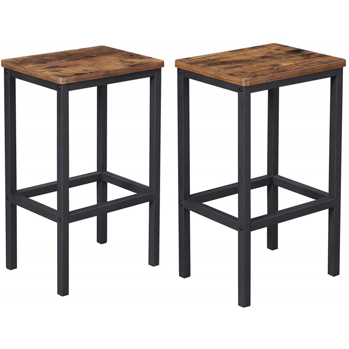 barstoelen 2 stuks 40x30x65cm bruin hout metaal megamix.sk