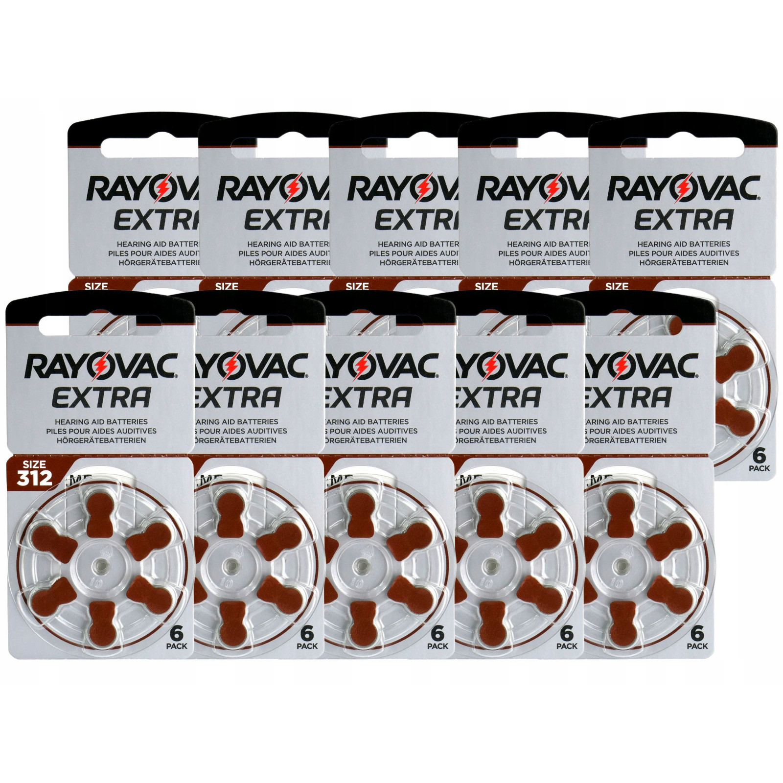 batterijen voor hoortoestellen 60 stuks Rayovac type 312/PR41 megamix.sk