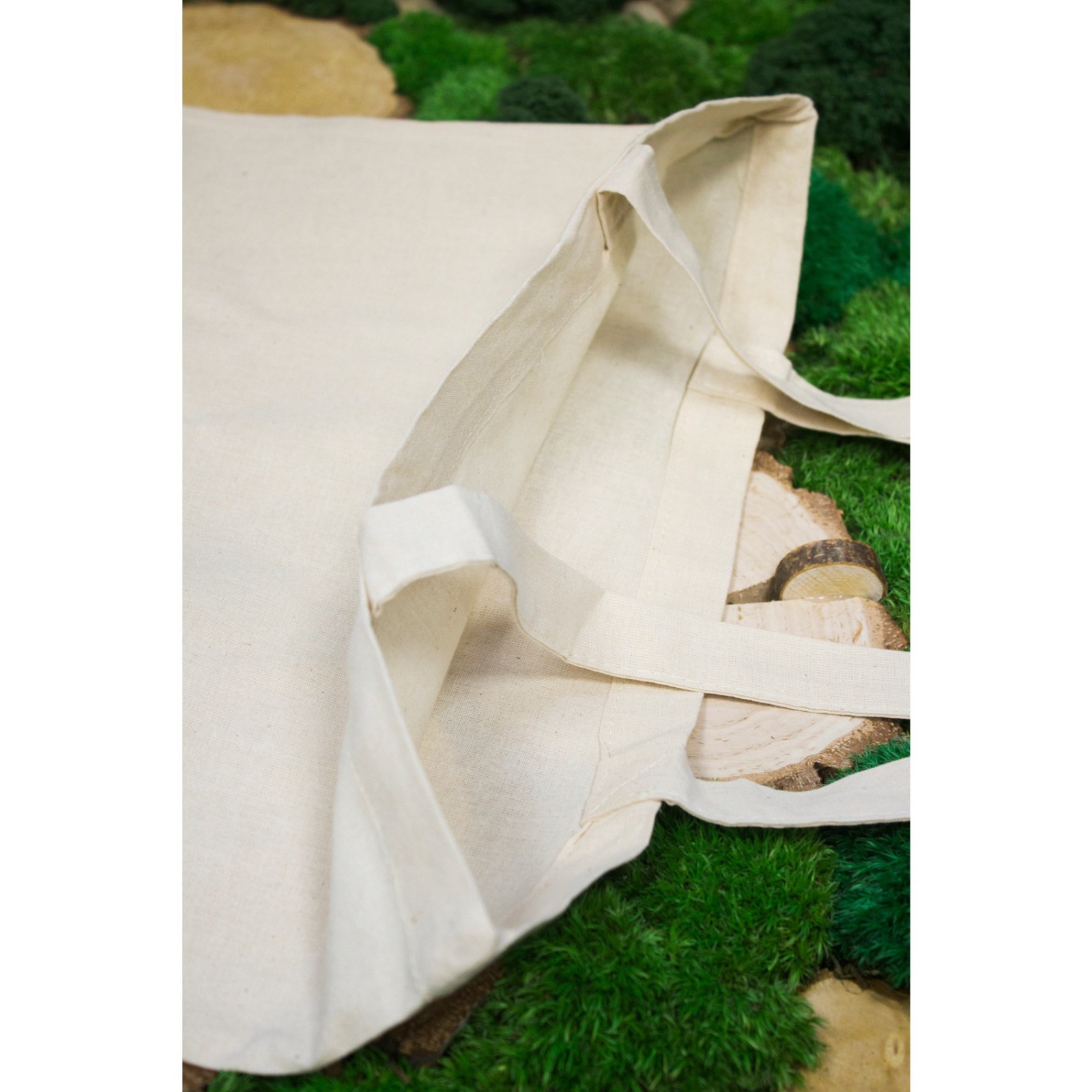 Boodschappentas van katoen ECO beige 38x42cm megamix.sk