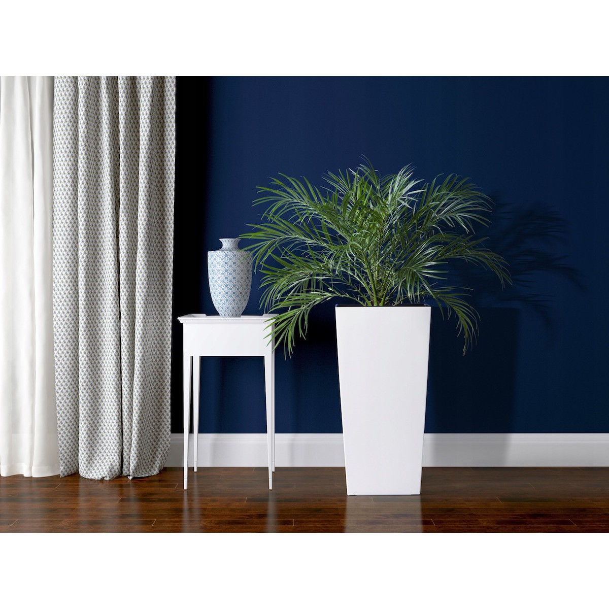 witte bloempot diep 25x25h47cm met inzet megamix.sk