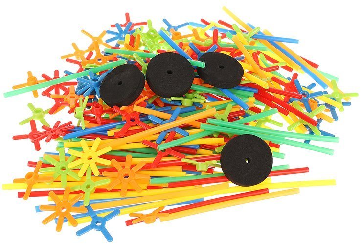 Blokken - rietjes - set 238 stuks