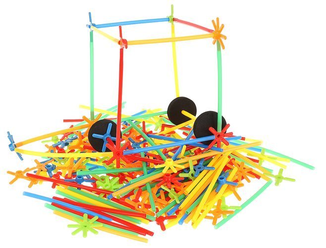 Blokken - rietjes - set 238 stuks