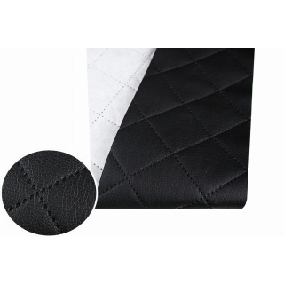 Gestikt ecoleer MARINA zwart 140 cm x 0,5 m