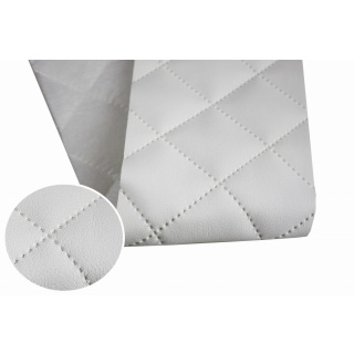 Gestikt ecoleer MARINA wit 140 cm x 0,5 m