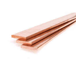 Koperen platte staaf 15x10 mm