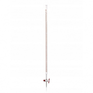 Byrette met teflonkraantje blauwe schaal 10ml