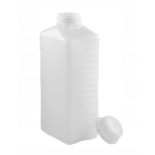 Fles 1000ml HDPE en sluiting met kleurloze dop