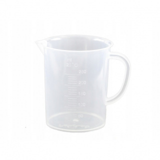Meetbeker 250ml met handvat reliëf schaal PP 9cm