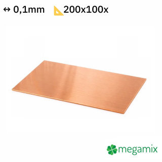 Koperen plaat 200x100x0,1 mm