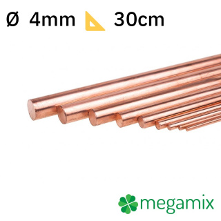 Koperen staaf Φ4mm 30cm