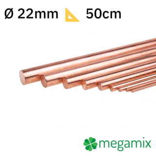 Koperen staaf Φ22mm 50cm