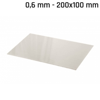 Nieuwzilver plaat (alpaca) 200x100x0,6mm