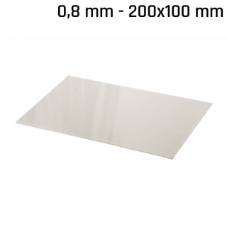 Nieuwzilver plaat (alpaca) 200x100x0,8mm