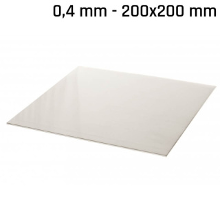 Nieuwzilver plaat (alpaca) 200x200x0,4mm