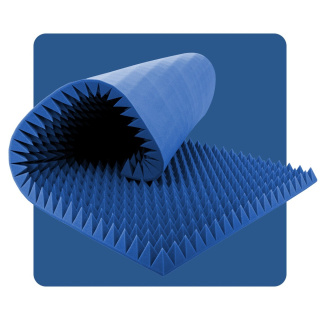 Akoestisch paneel schuim Piramide 200×100 cm 6 cm blauw