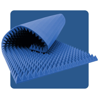 Akoestisch paneel schuim Piramide 200×100 cm 8 cm blauw