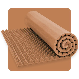 Akoestisch paneel schuim Pyramide 200×100 cm 6 cm bruin