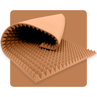 Akoestisch paneel schuim Piramide 200×100 cm 8 cm bruin