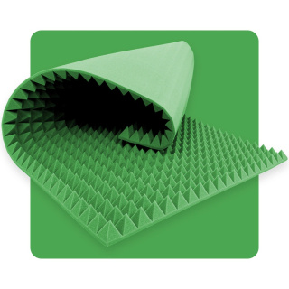 Akoestisch paneel schuim Piramide 200×100 cm 5 cm donkergroen