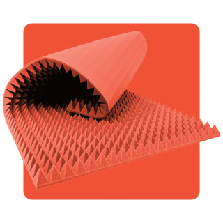 Akoestisch paneel schuim Piramide 200×100 cm 7 cm meloen