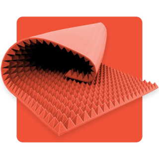 Akoestisch paneel schuim Piramide 200×100 cm 5 cm meloen