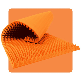 Akoestisch paneel schuim Piramide 200×100 cm 8 cm oranje