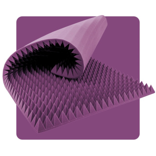 Akoestisch paneel schuim Pyramide 200×100 cm 8 cm paars