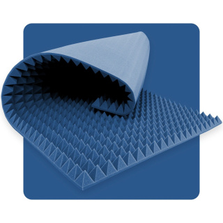 Akoestisch paneel schuim Piramide 200×100 cm 4 cm blauw