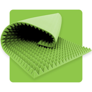 Akoestisch paneel schuim Pyramide 200×100 cm 4 cm lichtgroen