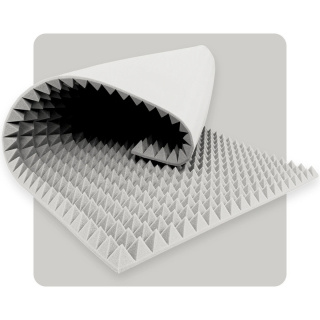 Akoestisch paneel schuim Pyramide 200×100 cm 5 cm lichtgrijs