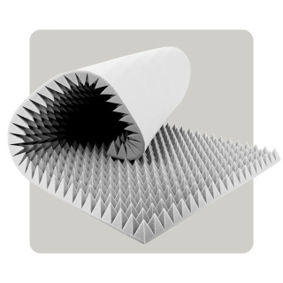 Akoestisch paneel schuim Pyramide 200×100 cm 7 cm lichtgrijs