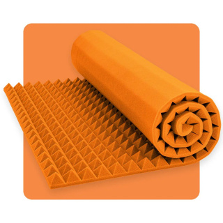 Akoestisch paneel schuim Piramide 200×100 cm 4 cm oranje