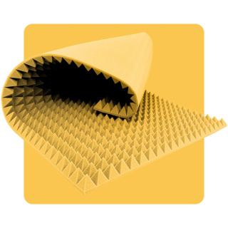 Akoestisch paneel schuim Piramide 200×100 cm 4 cm geel