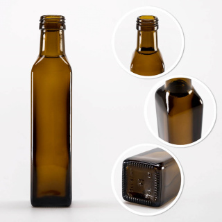 Glazen fles 5 stuks 250ml 21cm MARASCA olijfgroen