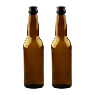 Glazen bierfles 330ml 23cm bruin