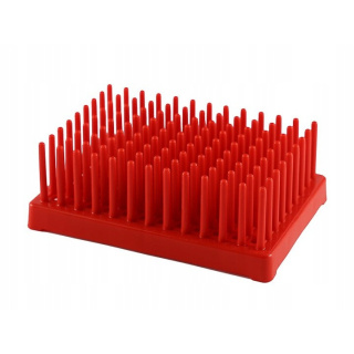 Eprouvethouder egel, 96 plaatsen 13mm rood