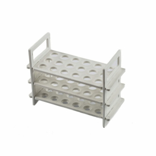 Rek voor buisjes met 3 planken 16mm 62 plaatsen