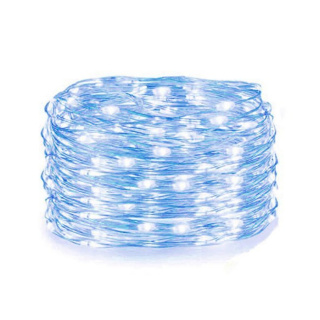 Lichtsnoer 20 stuks LED blauwe kleur 2m op AA-batterijen