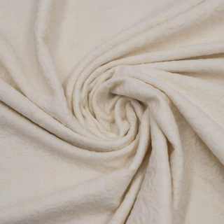 Jacquard stof gebreid ecru gouden lurex 0,5m