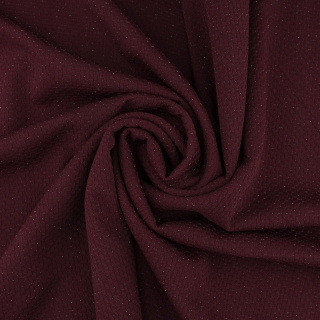 Jacquard stof gebreide bordeaux lurex 0,5m