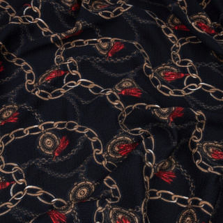 Jacquard stof gebreide zwarte Italiaanse patroon 0,5m