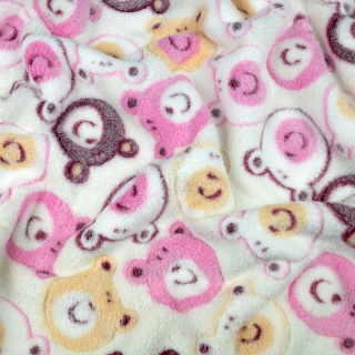 Stof polar crème zacht beertjes patroon 0,5m