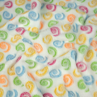 Polar stof crème zacht kleurrijk patroon 0,5m