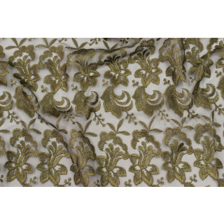 Stof kant gipiura kaki aan de achterkant 0,5m