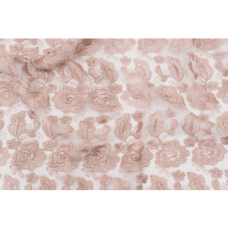 Stof kant gipiura vuilroze op tule 0,5m