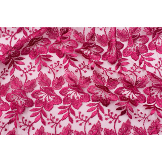 Stof kant gipiura roze op tule 0,5m