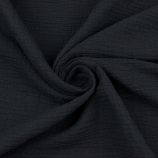Stof mousseline katoen zwart 100% katoen 0,5m