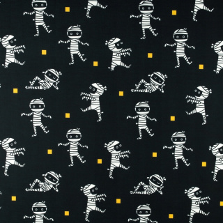 Sweatstof met lus zwart Halloween patroon 0,5m