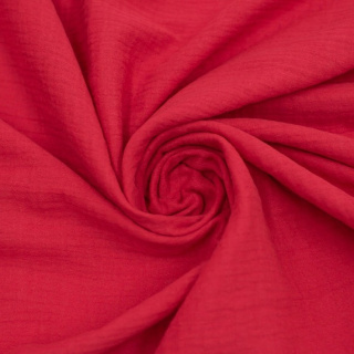 Stof mousseline katoen rood 100% katoen 0,5m